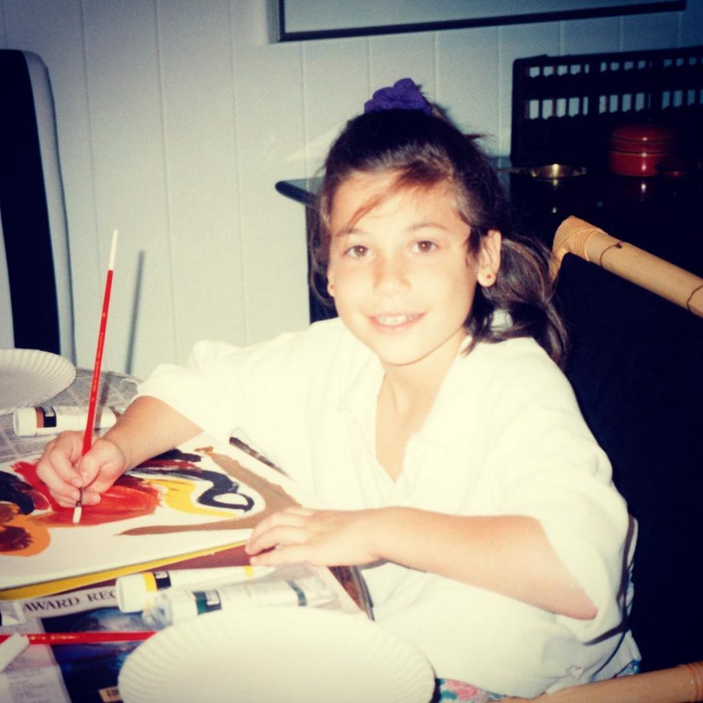Lana Gomez Childhood Photo while Painting