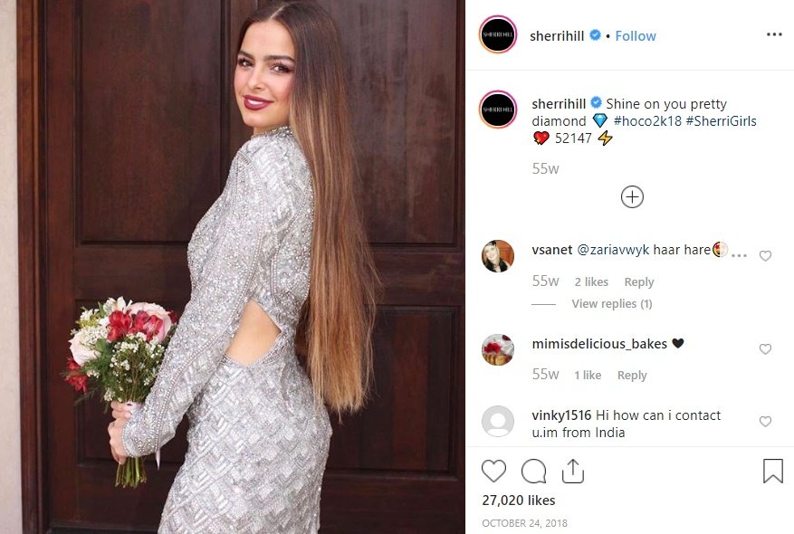 Addison Rae featured as a Model for Sherri Hill Brand
